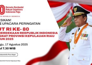 Ikuti Upacara Peringatan Detik-detik Kemerdekaan RI ke-80 Diselenggarakan Pemprov Kepri